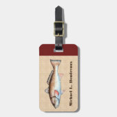 Redfish (ボルドーのアクセント1) ラゲッジタグ (正面縦)