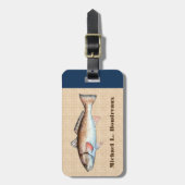 Redfish (青いアクセント) ラゲッジタグ (正面縦)