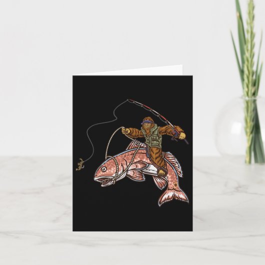 Redfish Fishing Hunting Bigfoot Fishermen  カード (正面)