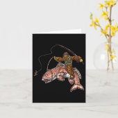 Redfish Fishing Hunting Bigfoot Fishermen  カード (黄色い花)