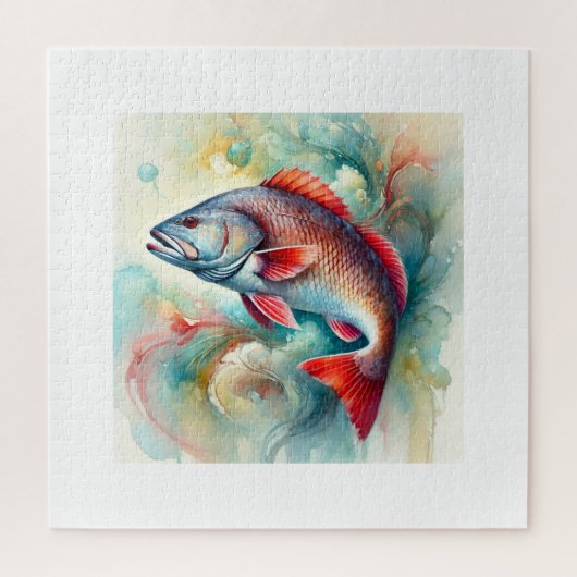 Redfish in Serene Waters 210824AREF147 - Watercolo ジグソーパズル (縦)
