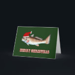 Redfish Santa Hat Christmas on Green シーズンカード<br><div class="desc">このRedfish Santa Hat Christmasのカードを使用して、このホリデーシーズンのガルフコースト魚釣りの愛を示しなさい。緑の濃い背景のサンタハットに赤魚が登場。カードの中読に"楽しい休日の季節を祈る。保文字を追加するか、独自の文字で完全にパーソナライズ。</div>