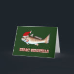 Redfish Santa Hat Christmas on Green シーズンカード<br><div class="desc">このRedfish Santa Hat Christmasのカードを使用して、このホリデーシーズンのガルフコースト魚釣りの愛を示しなさい。緑の濃い背景のサンタハットに赤魚が登場。カードの中読に"楽しい休日の季節を祈る。保文字を追加するか、独自の文字で完全にパーソナライズ。</div>