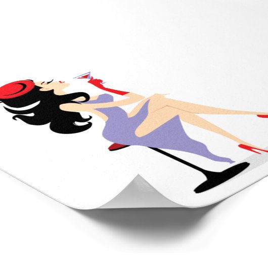 REDHAT09 DIVA赤ファッショニスタ帽子ヒール紫色のDRE ポスター (角)