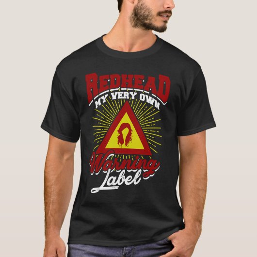 Redhead私の非常に自分の警告レーベルGingerと赤 Tシャツ (正面)