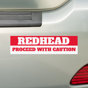 REDHEAD、注意して進む バンパーステッカー