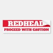 REDHEAD、注意して進む バンパーステッカー (正面)