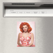 Redhead 1950s Vintage Style Valentine Magnet マグネット (インサイチュ (食洗機))