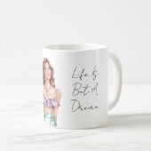 Redhead Female Purple Green コーヒーマグカップ (正面右)