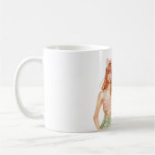 Redhead Girl Pink Bow コーヒーマグカップ (左)