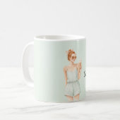 Redhead Mint Top Hello Sunshine Ice Cream Beach コーヒーマグカップ (正面左)