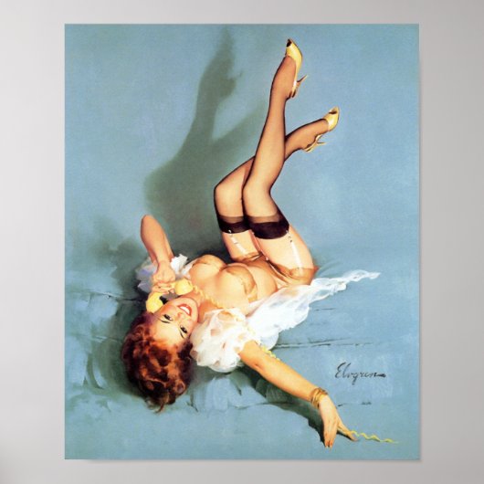 Redhead on Telephone Pin Up ポスター (正面)