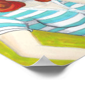 Redhead w Kazoo in Graveyard dark artポスタープリント ポスター (角)