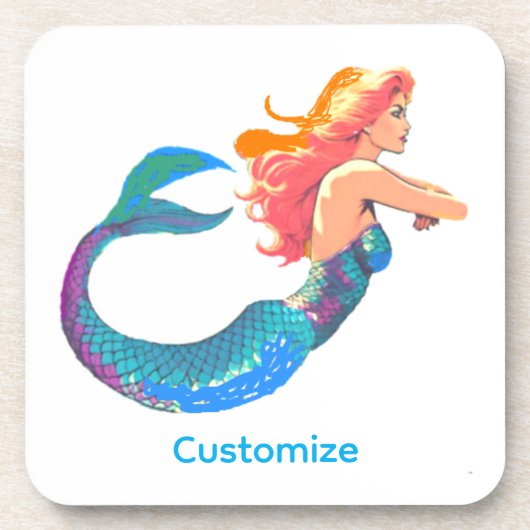 Redheaded Mermaid Posiing Thunder_Cove   コースター (正面)