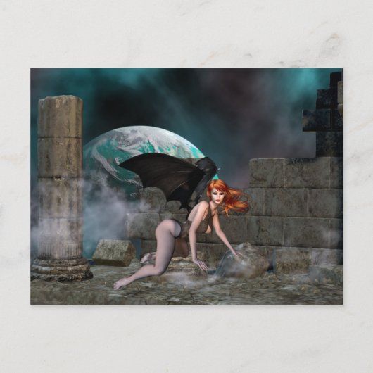 Redheaded Vampress 1 -ファンタジー/Vampireはがき ポストカード (正面)