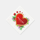 RedHeartの繊細な花 スタンダードカクテルナプキン (角)