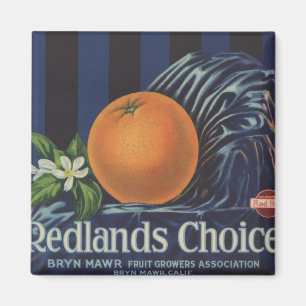 Redlandsの上等のオレンジ木枠のラベル マグネット
