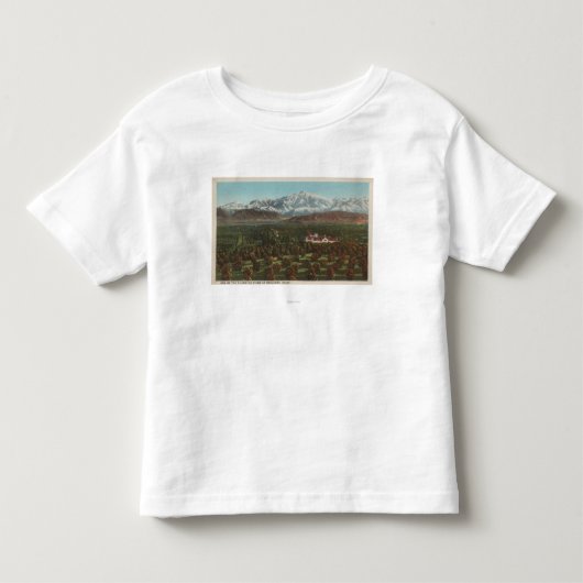 Redlands、カリフォルニア-山及び果樹園場面 トドラーTシャツ (正面)