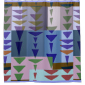 Redman4u2 Geometric Graphic Motif Modern Trend シャワーカーテン (正面)
