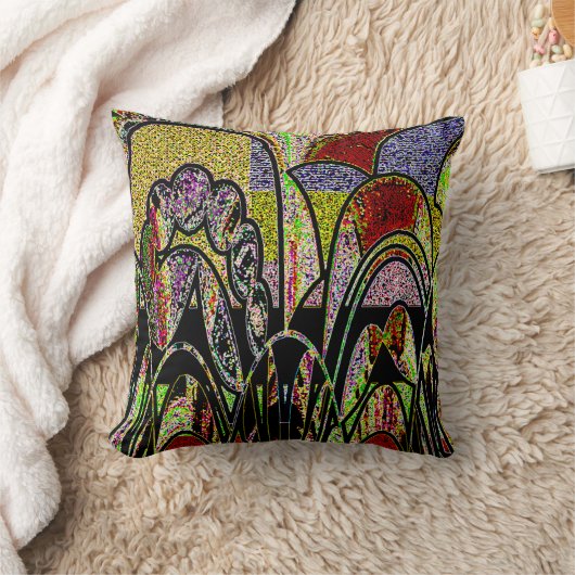 Redman4u2 Geometric Graphic Motif Throw Pillow クッション (ブランケット)