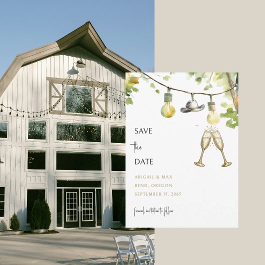 Redneck Wedding Cowboy Hat Save the Date セーブザデート