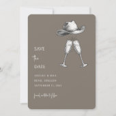 Redneck Wedding Mushroom Taupe Save the Date セーブザデート (正面)