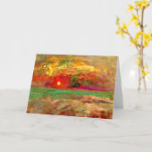 Redon – サンセット、カラフルアートワーク カード (黄色い花)