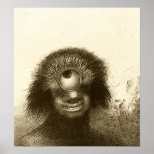 Redon – 変形ポリープ(笑顔の恐ろしいサイクロプス) 1 ポスター