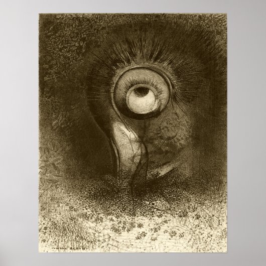 Redon – 花で最初のビジョンを試みた1883 ポスター (正面)