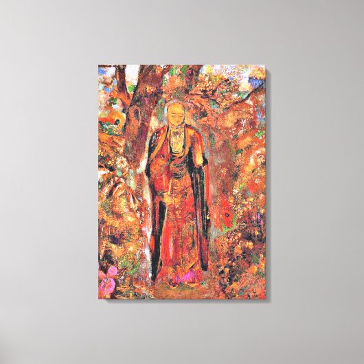 Redon – 花の間の仏歩く キャンバスプリント (正面)