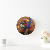 Redon：野生の花， C1912 ラウンド壁時計 (ホーム)