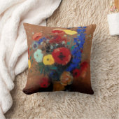 Redon: 野生花、C1912 クッション (ブランケット)