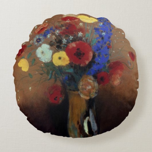 Redon: 野生花、C1912 ラウンドクッション (正面)