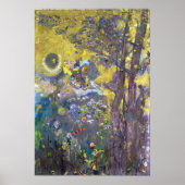 Redon – 黄色い背景の木 ポスター (正面)