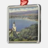 Redondo及びHermosaのビーチの眺め メタルオーナメント (左)