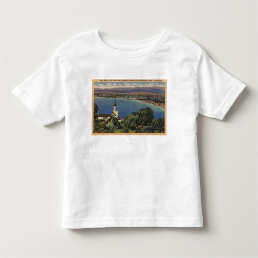 Redondo及びHermosaのビーチ、カリフォルニアの眺め トドラーTシャツ (正面)