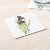 Redouneの髭の虹彩（アイリス・ゲルマニカ） スクエアペーパーコースター (アングル)