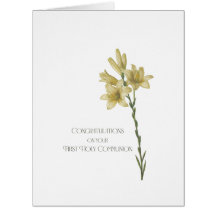 Redouteによるリリーのイメージを持つ最初のコミュニオンカード