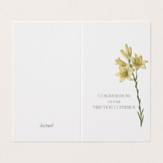 Redouteによるリリーのイメージを持つ最初のコミュニオンカード (外部フラット)