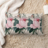 Redouteのばら色の蝶ヴィンテージのプリントのLumbarの枕 ランバークッション (ブランケット)