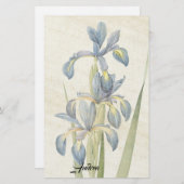 Redouteのアイリスによっては葉のライスペーパーの文房具が開花します 便箋 (正面/裏面)