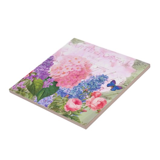 Redouteのアジサイのフランスのなアクセントのセラミックタイル タイル (側面)