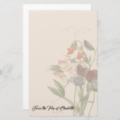 Redouteのスイートピーの花のパーソナライズな文房具 便箋 (正面/裏面)