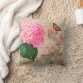 Redouteのピンクのアジサイのぼろぼろの装飾用クッション クッション (ブランケット)