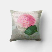 Redouteのピンクのアジサイのぼろぼろの装飾用クッション クッション (裏面)