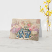 Redouteのピンクのアジサイの挨拶状 カード (黄色い花)