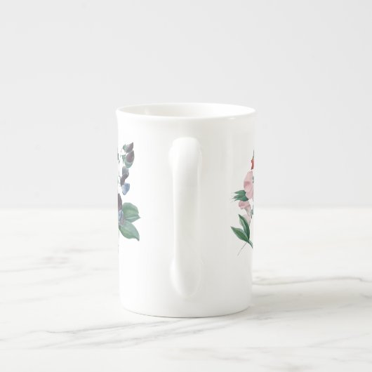 Redouteの植物の骨灰磁器のマグによるスイートピー ボーンチャイナマグカップ (裏面)