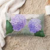 Redouteの紫色のアジサイのLumbarの装飾用クッション ランバークッション (ブランケット)