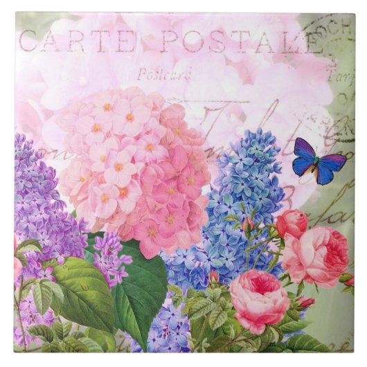 Redouteフラワーコラージュアフランスのントセラミックタイル タイル (正面)