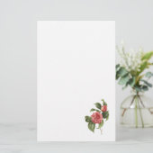 Redouté著共通のツバキ(ツバキのjaponica) 便箋 (スタンド正面)